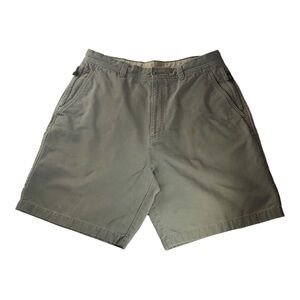 Aigle Shorts Men Workwear Chino Zip Hook&Loop Pockets Closure Hike sz 36 Green